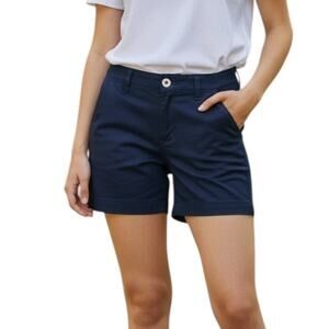 Cato Contemporary Blue Chino Shorts Size 6 NWT Business Casual Cotton Blend